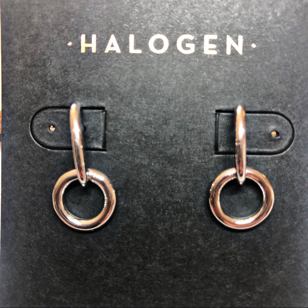 NEW - Halogen silver circle earrings